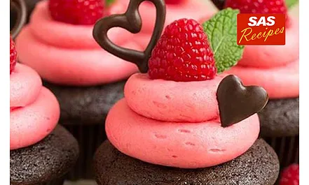 Dark Chocolate Cupcakes with Raspberry Buttercream Frosting