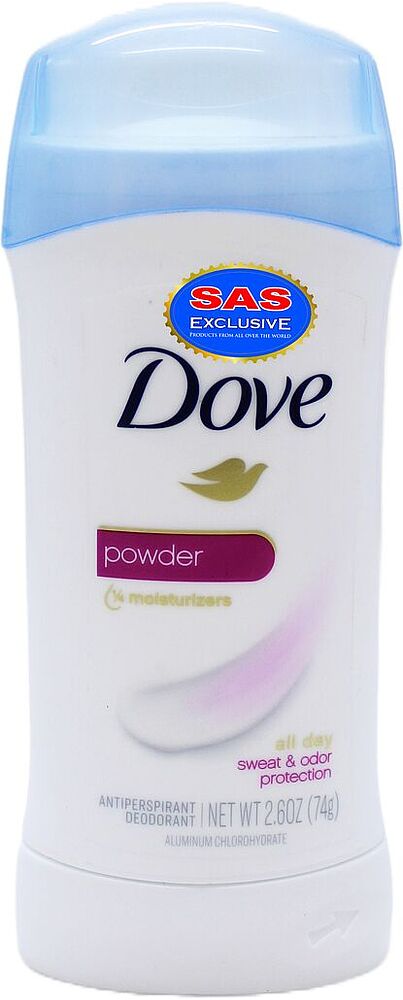 Հակաքրտինքային միջոց-սթիք «Dove Powder» 74գ