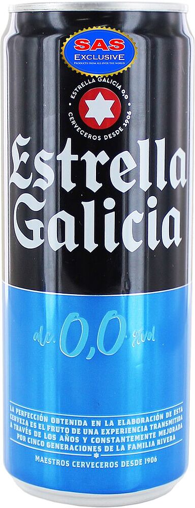 Beer "Estrella Galicia 0%" 0.33l
