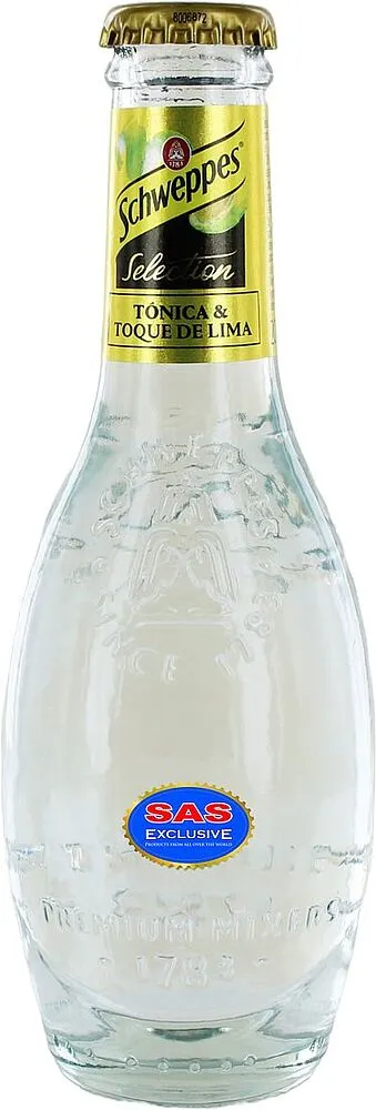 Refreshing carbonated drink "Schweppes Tonic" 0.2l Lime
