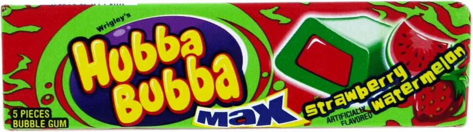 Жевательная резинка "Hubba Bubba Max", клубника и арбуз 