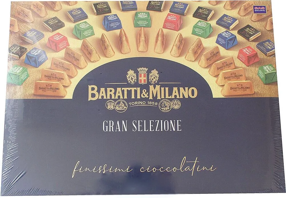 Շոկոլադե կոնֆետների հավաքածու «Baratti & Milano Gran Selezione» 674գ

