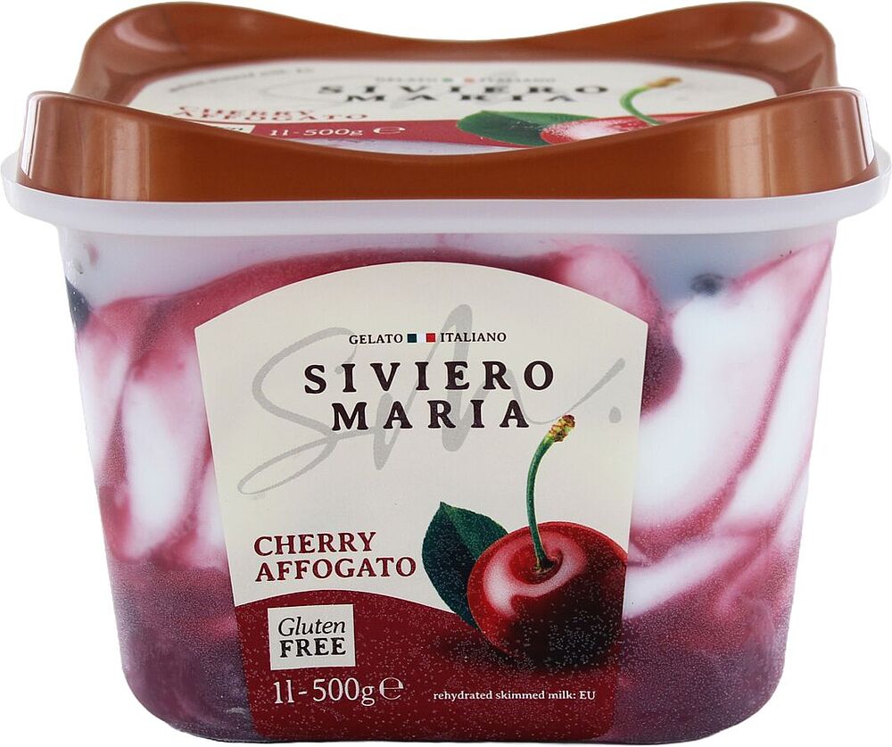 Мороженое вишневое "Siviero Maria Affogato Amarena" 500г  