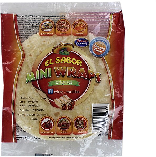 Tortillas mini "El Sabor Mini Wraps" 144g, 12cm