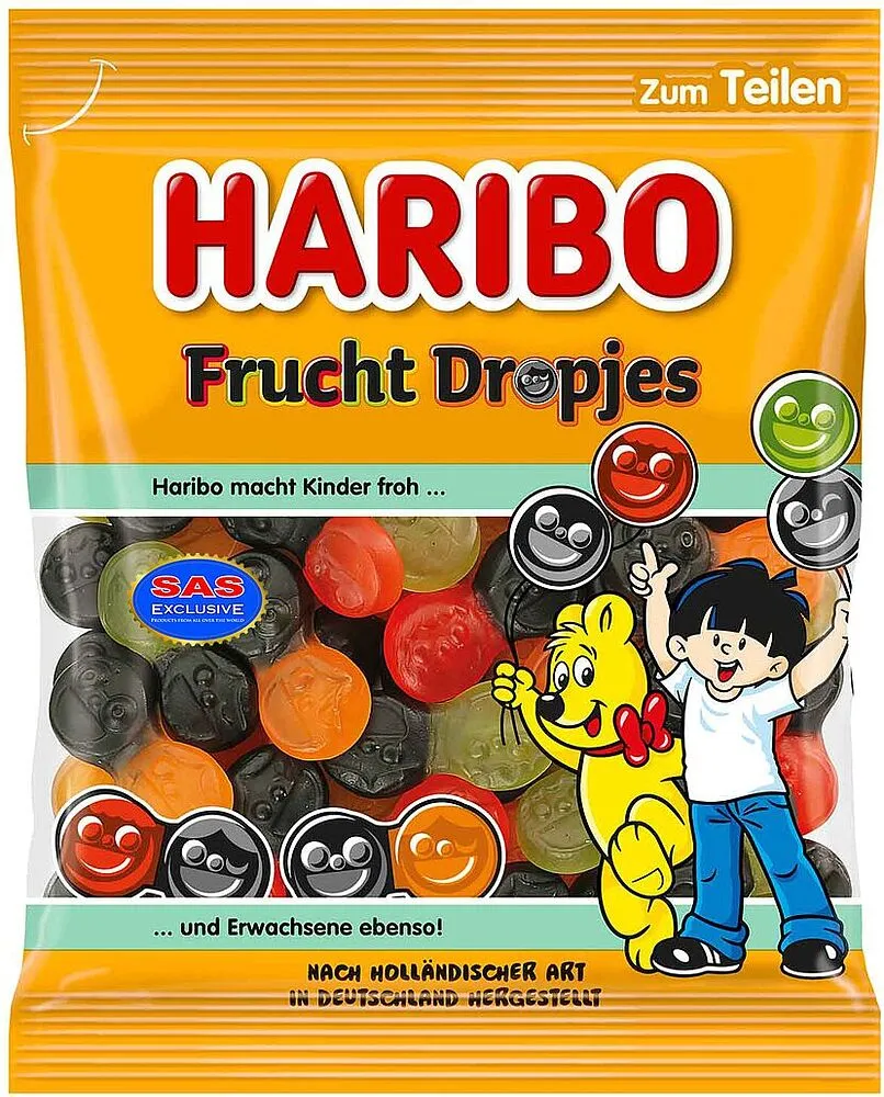 Դոնդողե կոնֆետներ «Haribo Frucht Dropjes» 160գ
