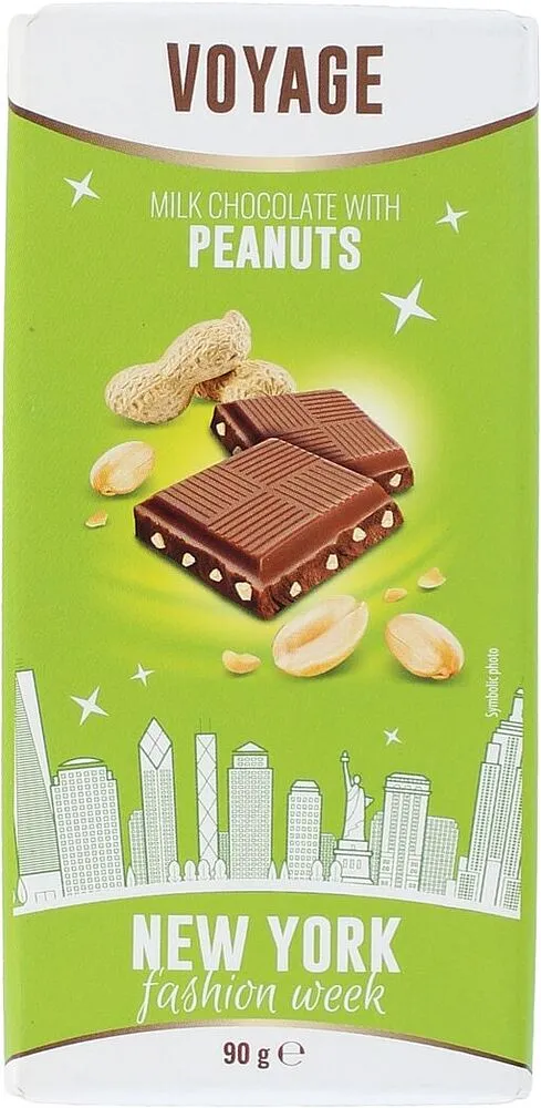 Milk chocolate bar with peanut "Voyage New York" 90g
