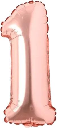 Воздушный шар с гелием, №1, 1м, розовый золотистый 