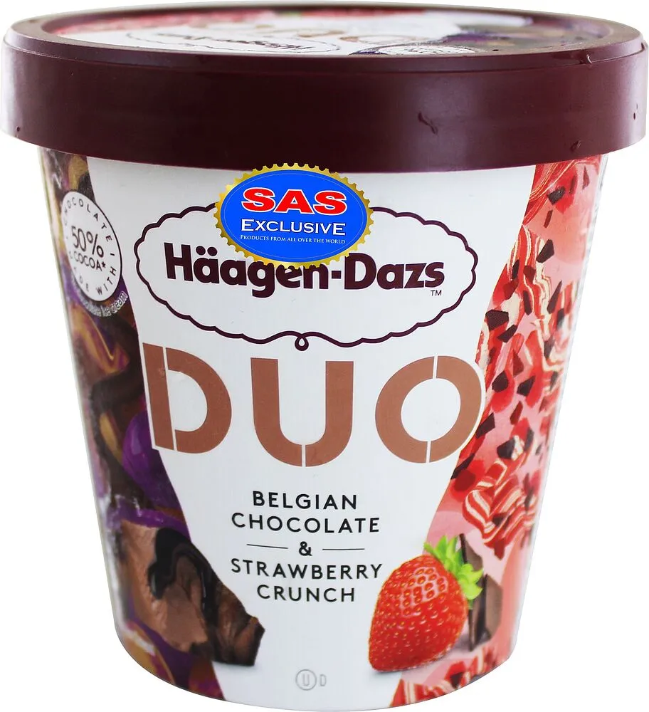 Мороженое шоколадное и клубничное "Häagen-Dazs" 400г
