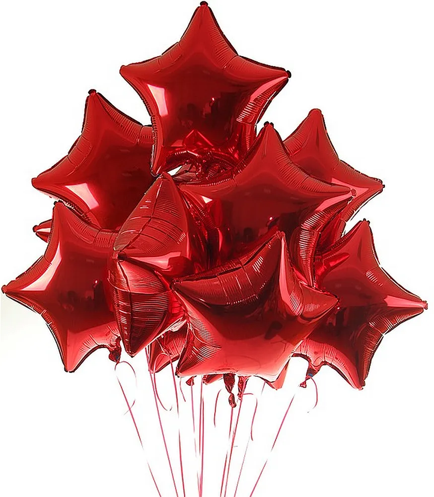 Helium gas Balloons, stars 10 pcs