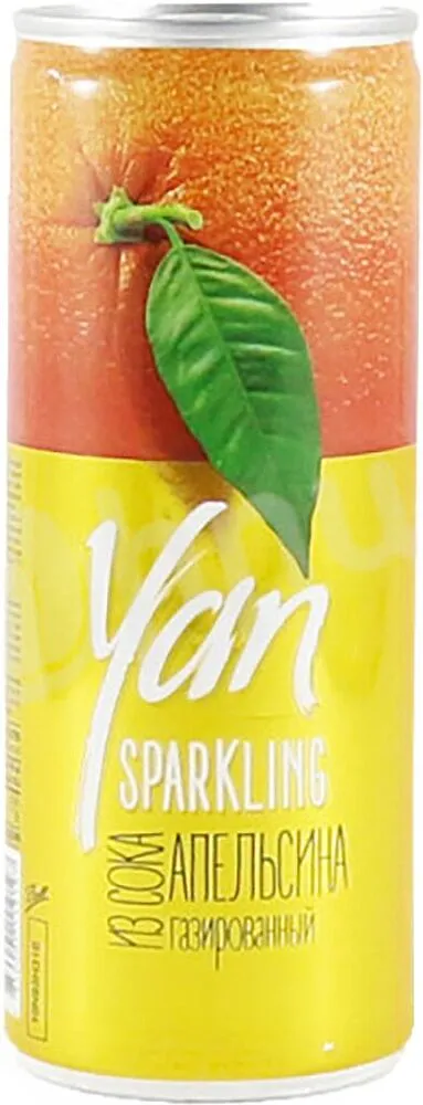 Refreshing carbonated drink "Yan" 250ml Orange