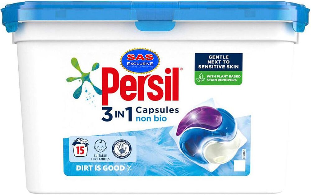 Լվացքի պարկուճներ «Persil Non Bio 3 in1» 15 հատ Ունիվերսալ

