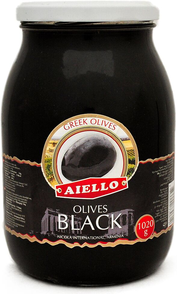 Black olives with pit "Aiello" 1020g  