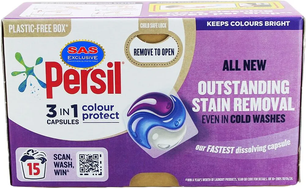 Капсулы для стирки "Persil Colour Protect" 15 шт Цветной