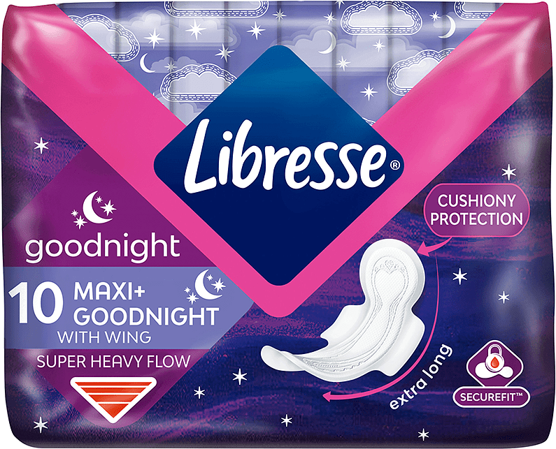 Sanitary towels "Libresse Maxi Goodnight" 10pcs