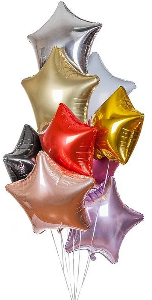 Helium gas Balloons, stars 10 pcs