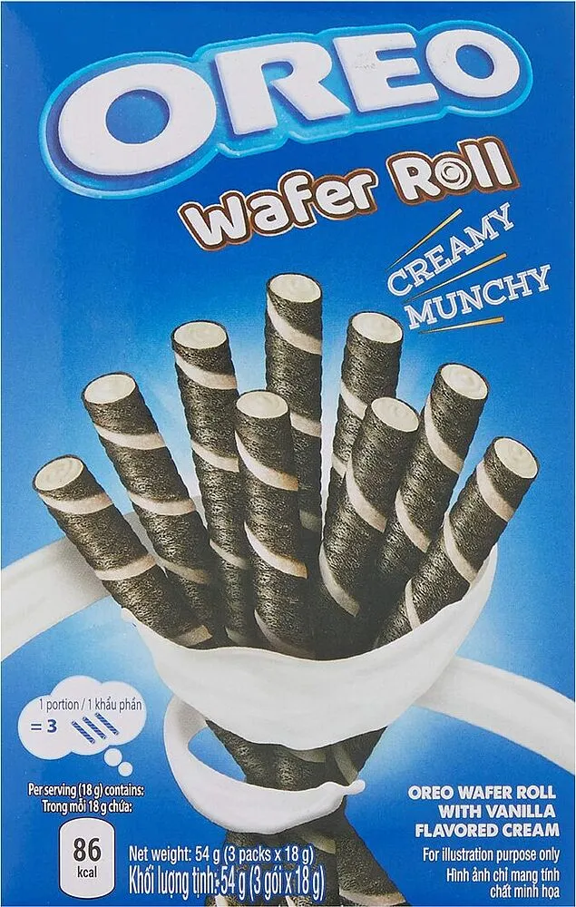 Wafer roll with vanilla cream "Oreo" 54g