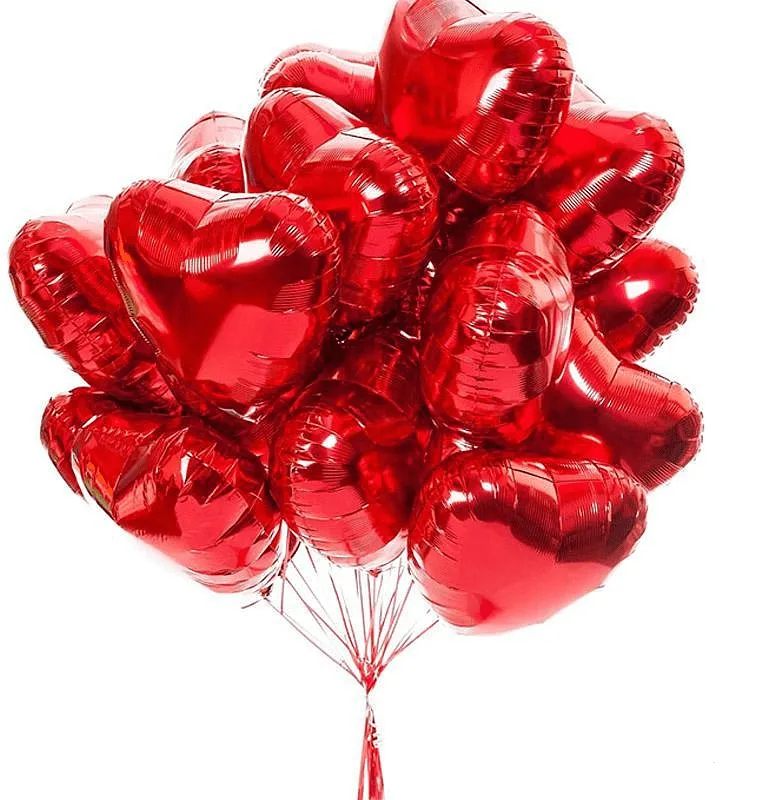 Helium gas Balloons, heart 10 pcs