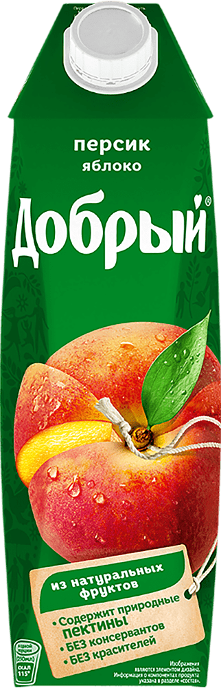 Հյութ դեղձի և խնձորի «Добрый» 1լ