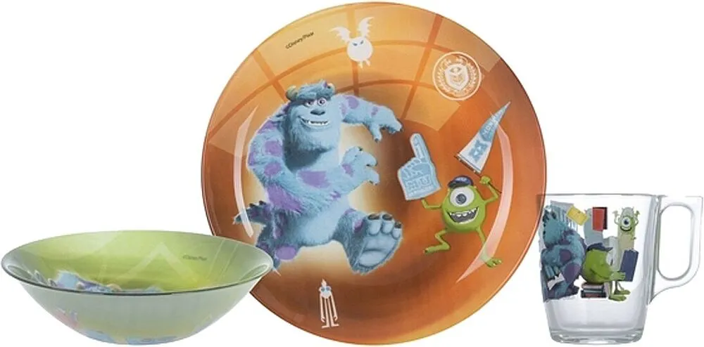 Tableware set for kids "Luminarc Monsters University" 3 pcs