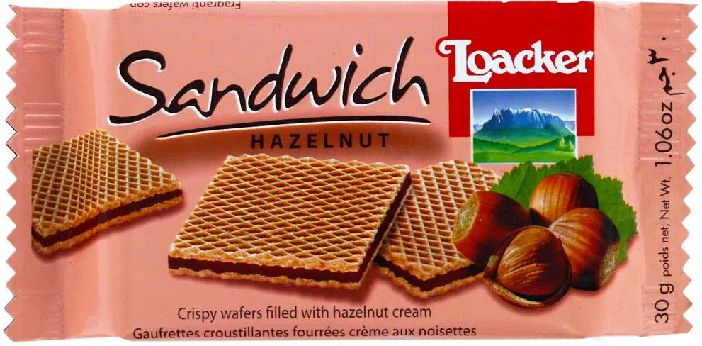 Wafer with hazelnut filling "Loacker Sandwich"  25g