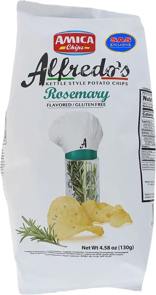 Chips "Amica Alfredo's" 130g Rosemary 