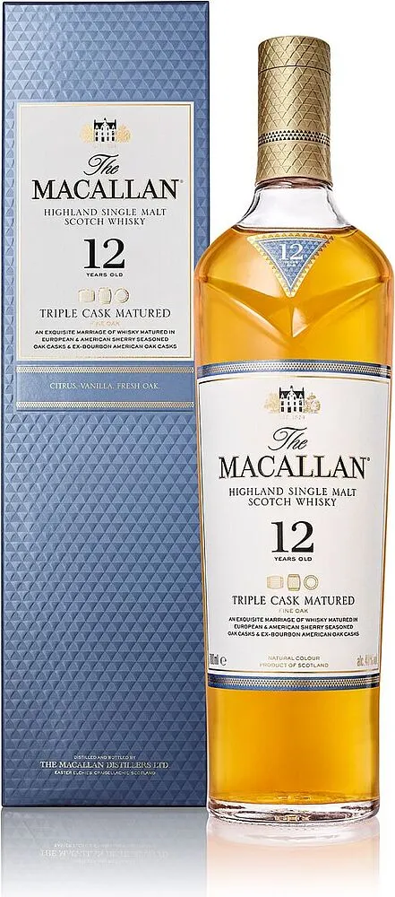 Whiskey "Macallan 12 Fine Oak" 0.7l 