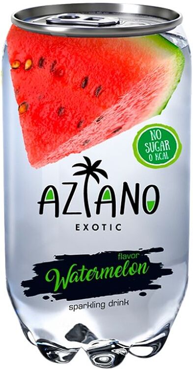 Refreshing carbonated drink "Aziano" 350ml Watermelon 