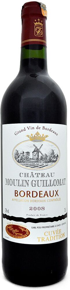 Գինի կարմիր «Grand Vin du Bordeaux Chateau Moulin Guillomat» 0.75լ   