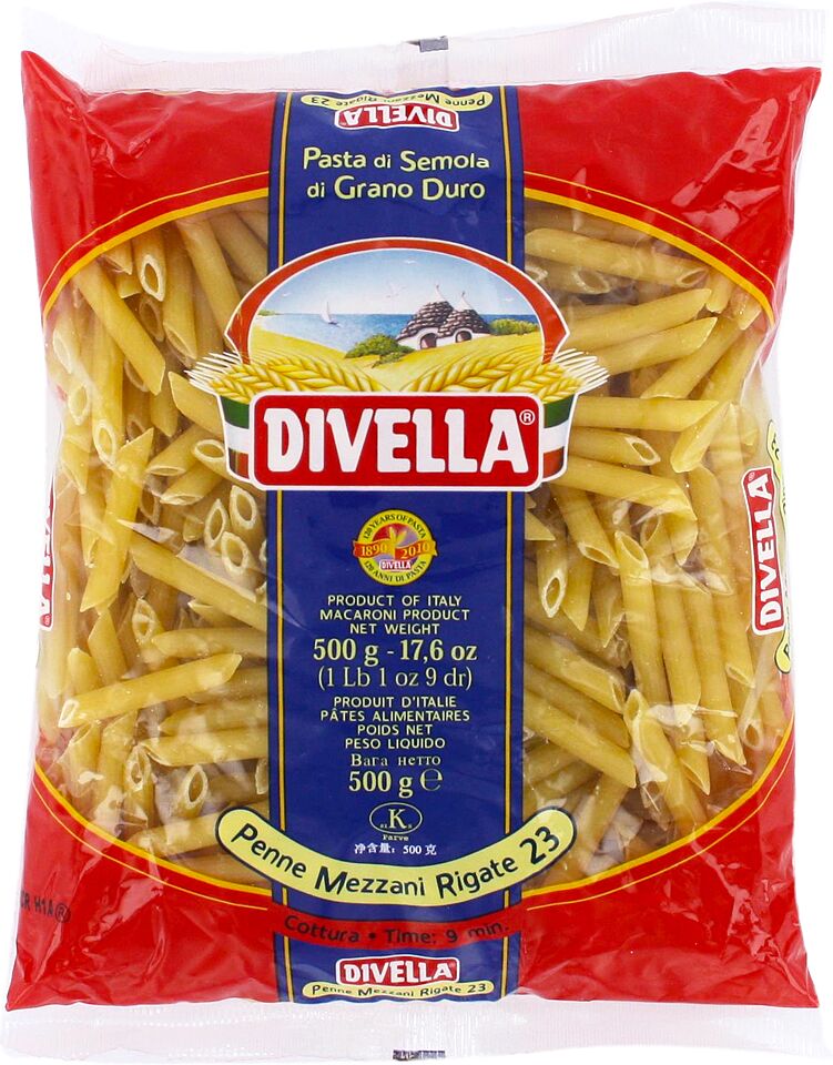 Pasta "Divella Penne Mezzani Rigate № 23" 500g