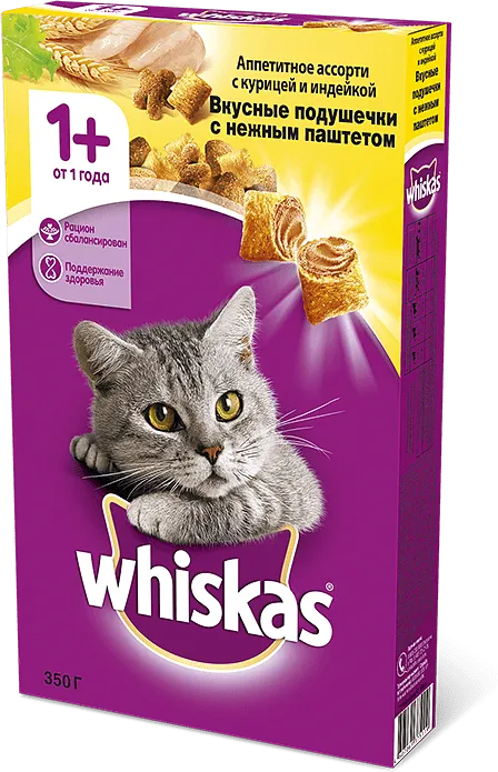 Կատուների կեր «Whiskas» 400գ Հավ, Հնդկահավ, Բադ