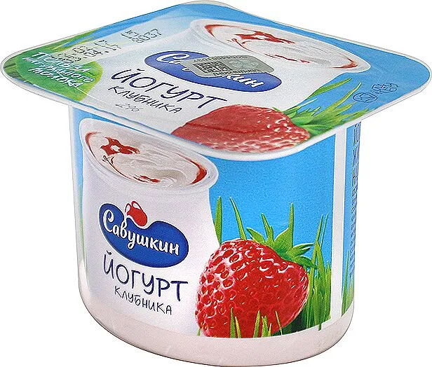 Yogurt with strawberry "Savushkin" 120g, richness: 2%