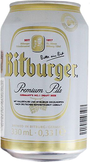  Beer "Bitburger Premium" alc. 4,8% 0.33l