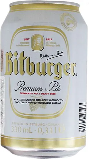  Beer "Bitburger Premium" alc. 4,8% 0.33l