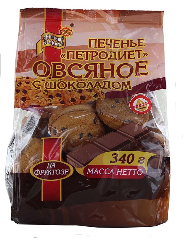 Печенье овсяное с шоколадом "Петродиет" 340г  