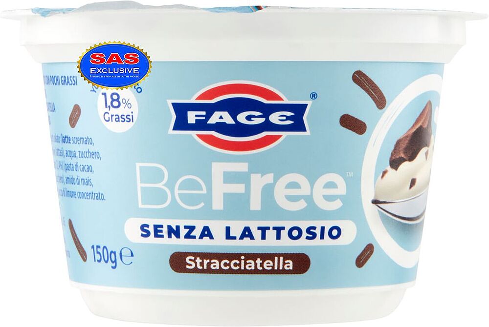Յոգուրտ շոկոլադե կտորներով «Fage BeFree» 150գ, յուղայնությունը՝ 1.8%
