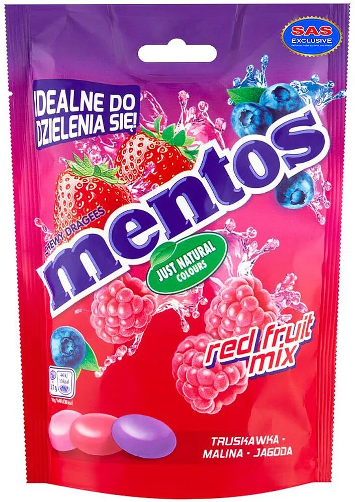 Dragee "Mentos Red Fruit Mix" 160g berries
