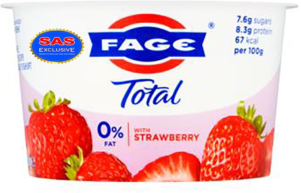 Йогурт с клубникой "Fage Total" 150г, жирность: 0%