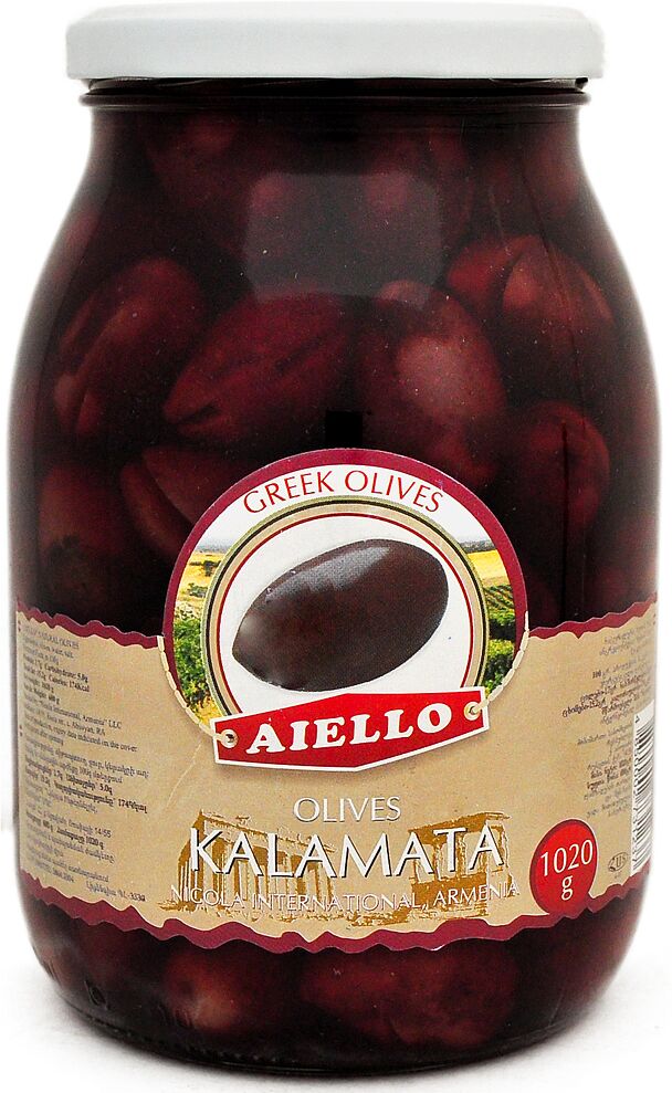 Kalamata olives with pit "Aiello" 1020g