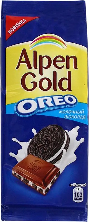 Шоколадная плитка с печеньем "Alpen Gold Oreo" 90г