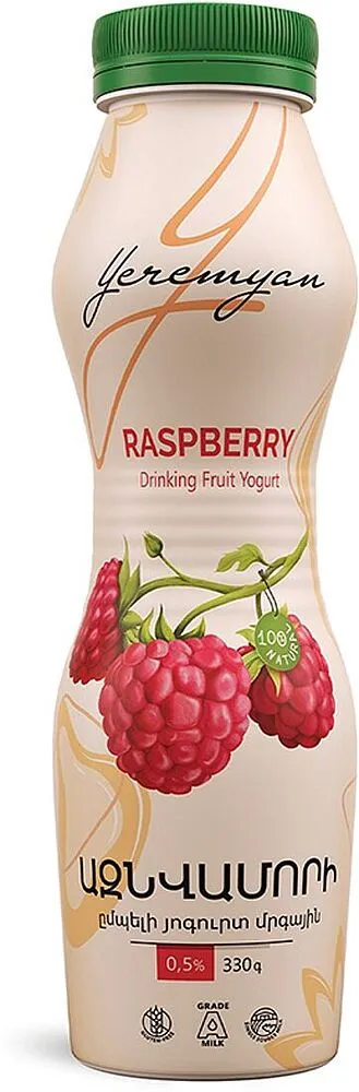 Drinking raspberry yoghurt "Yeremyan Products" 330g richness: 0.5%