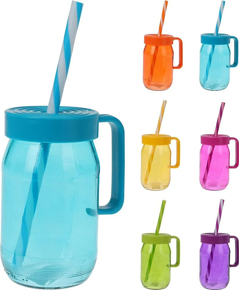 Glass with a straw
