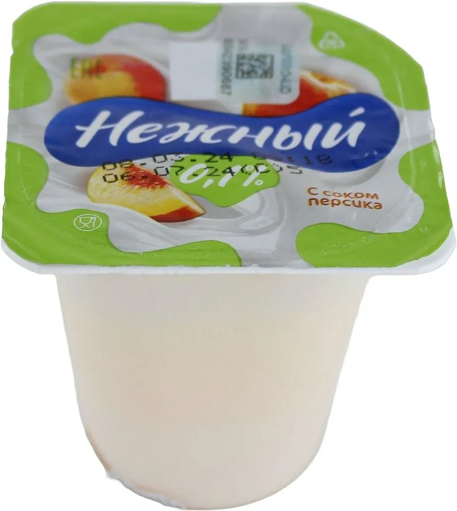 Yoghurt product with peach juice "Nejni" 95g, richness:0,1%