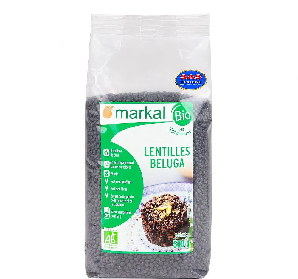 Чечевица черная "Markal Bio" 500г
