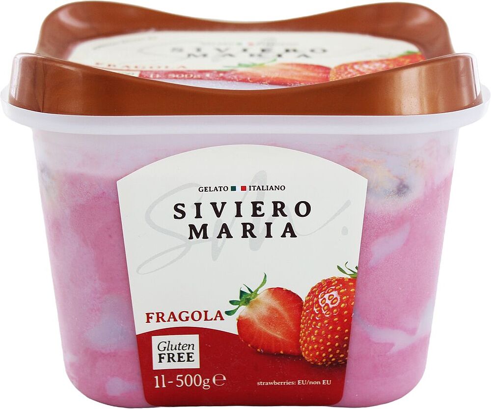 Strawberry ice cream "Siviero Maria Fragola" 500g