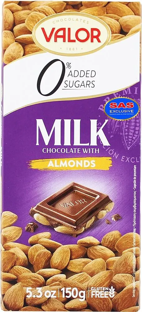 Chocolate bar with almond "Valor" 150g