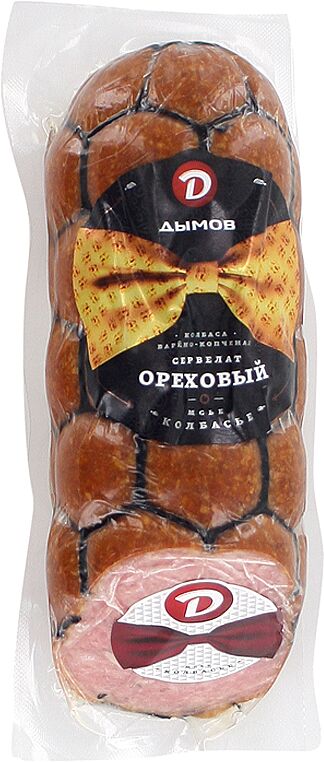 Boiled-smoked sausage servelat with walnut "Dimov Orekhoviy" 330g