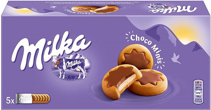 Печенье с молочной начинкой "Milka Choco Minis" 150г