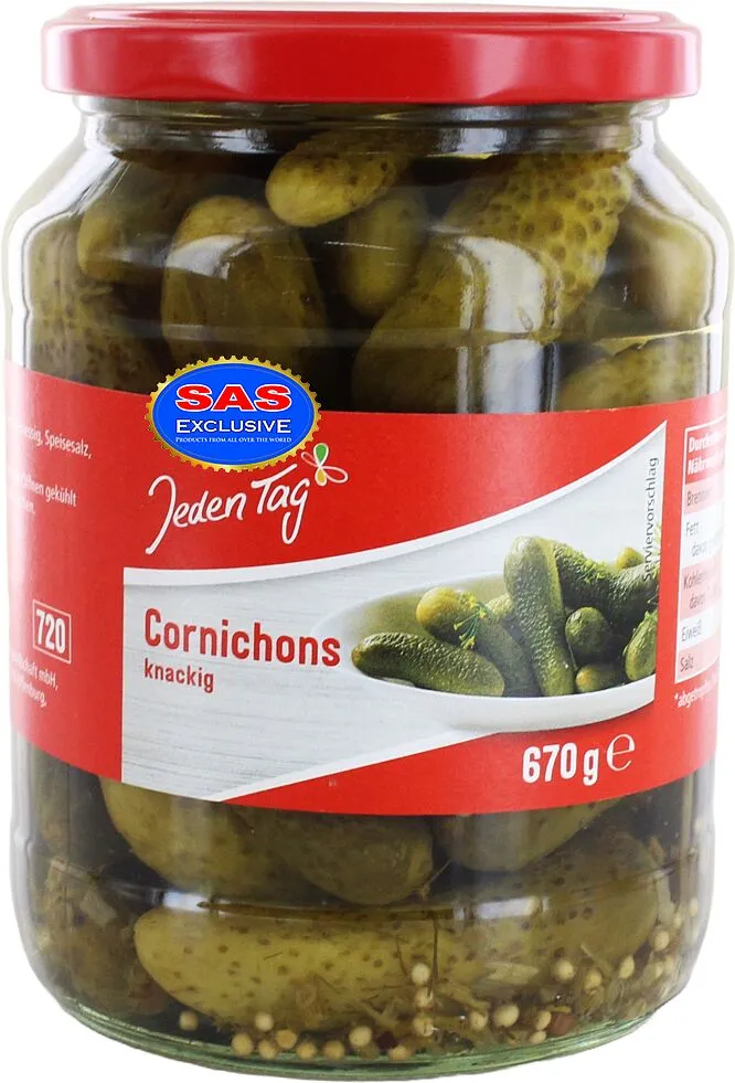 Pickled cornichons "Jeden Tag" 670g