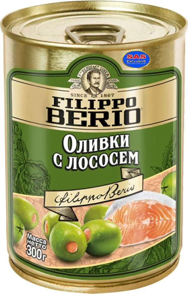 Green olives with salmon "Filippo Berio" 300g
