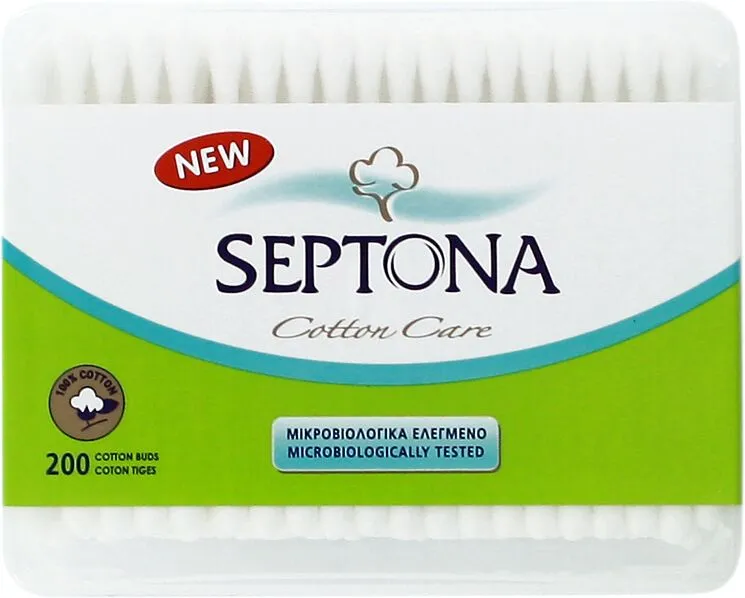 Палочки ватные "Septona Cotton Care" 200 шт.  